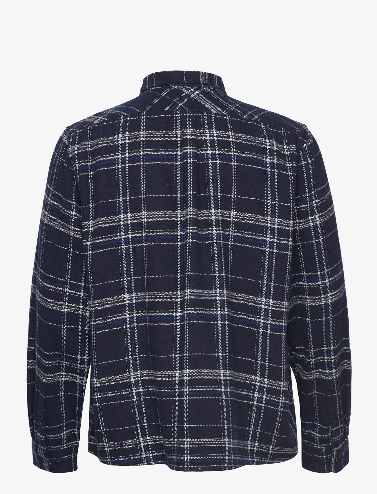 Knowledge Cotton Apparel - Light flannel checkered relaxed fit - geruite overhemden - navy check - 1