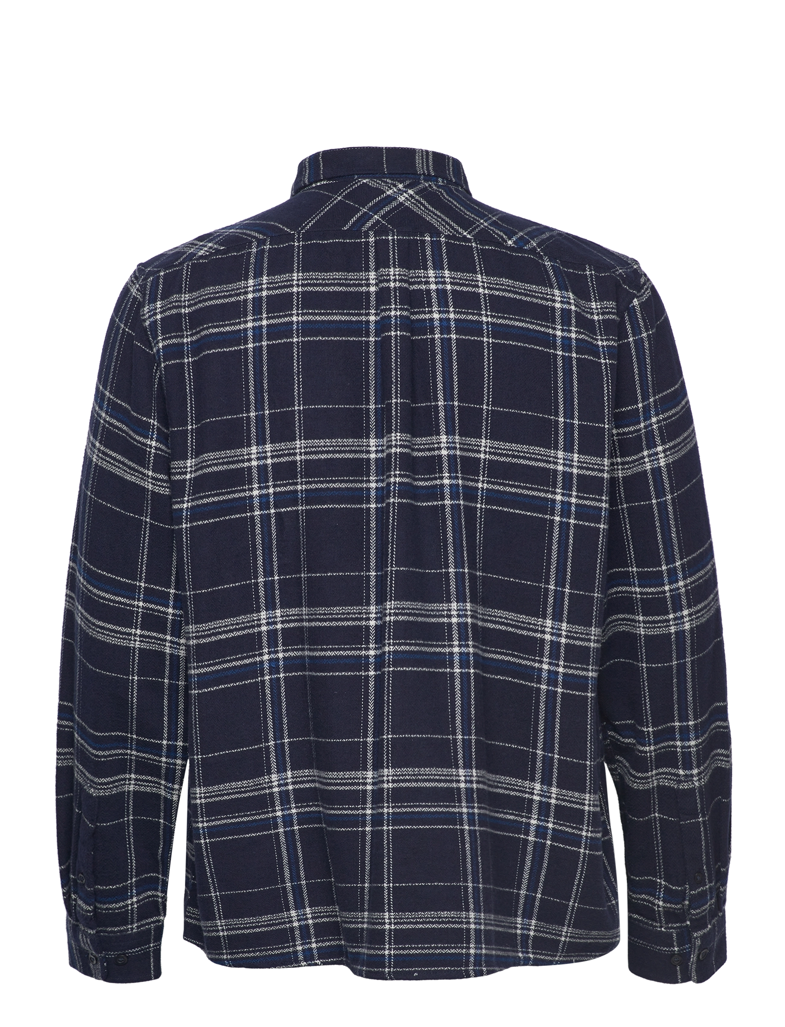 Knowledge Cotton Apparel - Light flannel checkered relaxed fit - navy check - 1