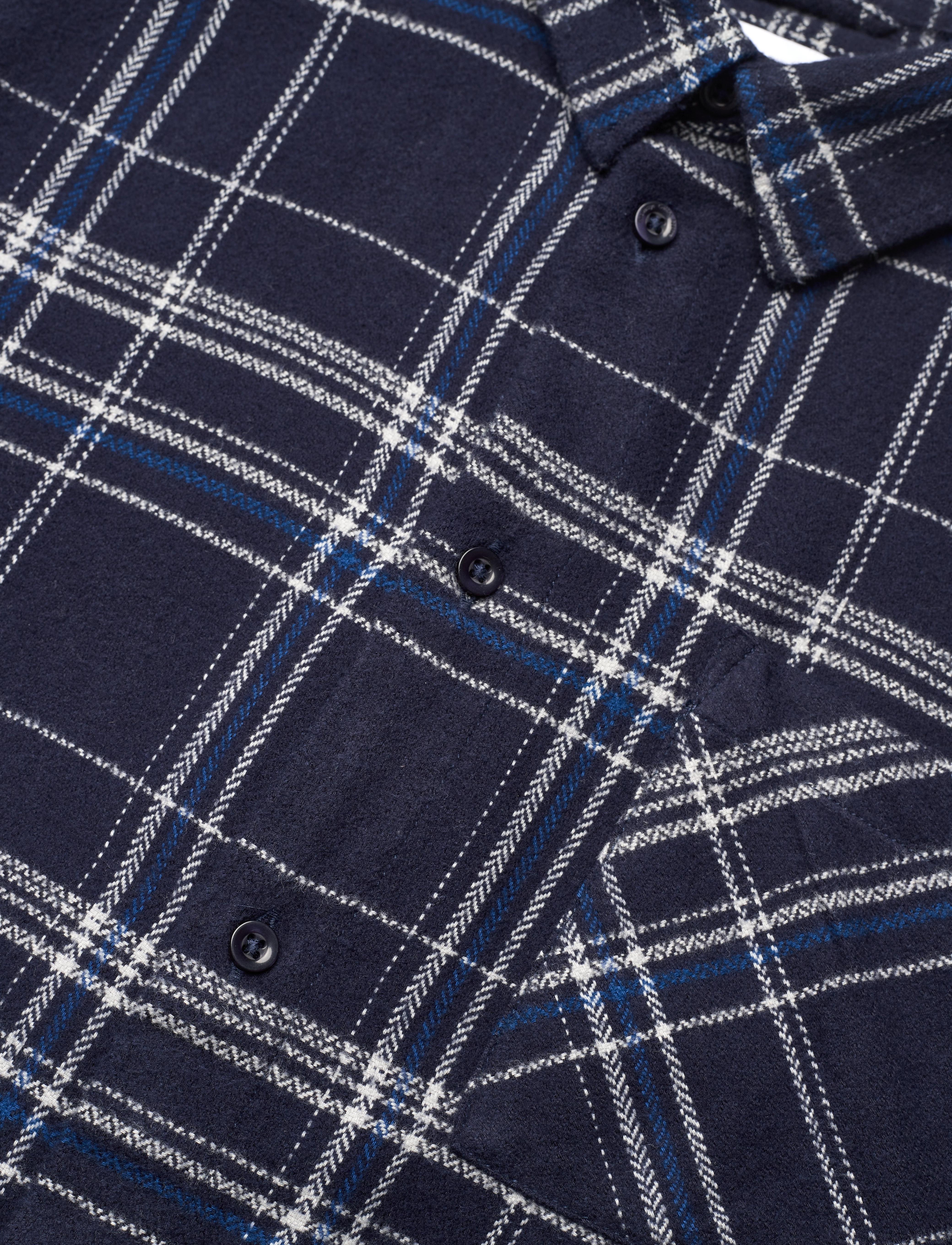 Knowledge Cotton Apparel - Light flannel checkered relaxed fit - navy check - 3