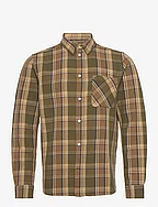 Light flannel checkered relaxed fit - GREEN CHECK