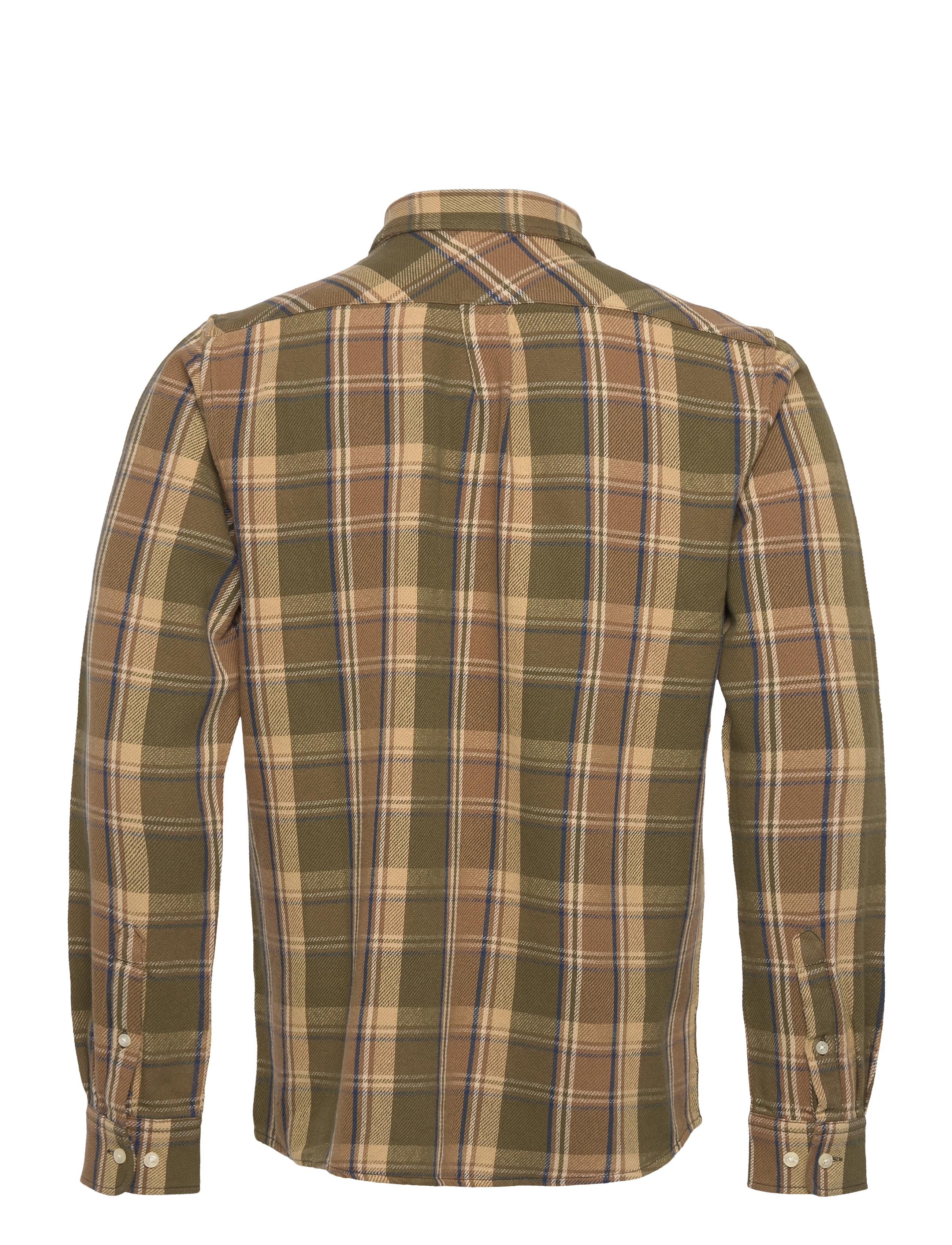 Knowledge Cotton Apparel - Light flannel checkered relaxed fit - green check - 1