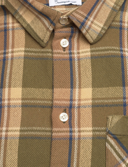 Knowledge Cotton Apparel - Light flannel checkered relaxed fit - ternede skjorter - green check - 2