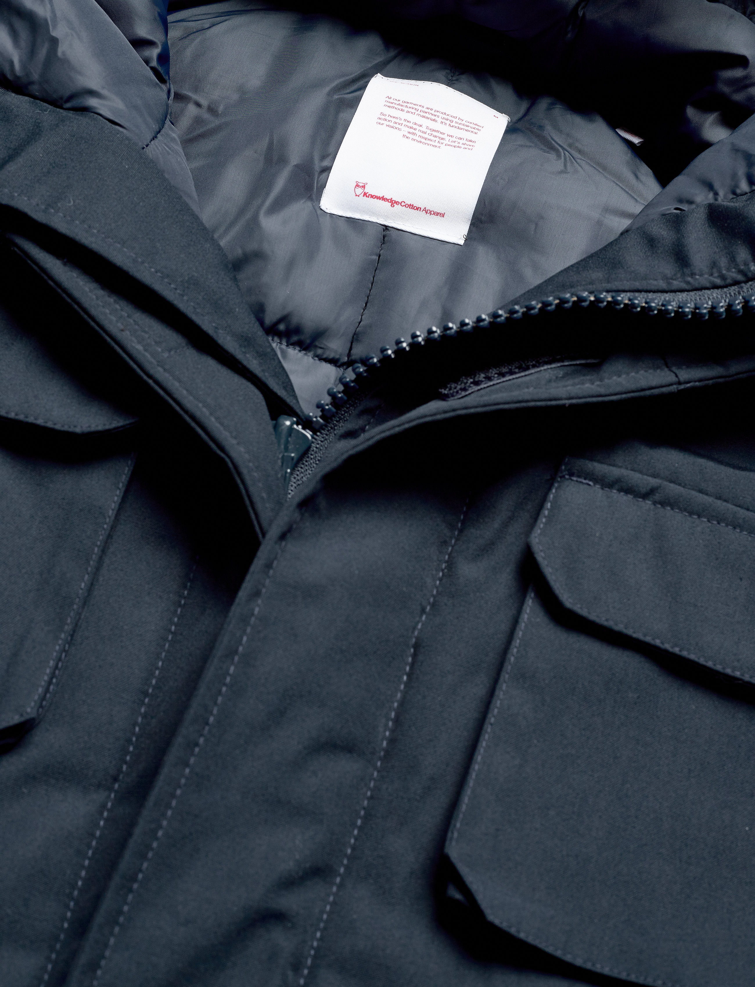 Knowledge Cotton Apparel - Parka jacket ARCTIC CANVAS - GRS/Vegan - total eclipse - 4