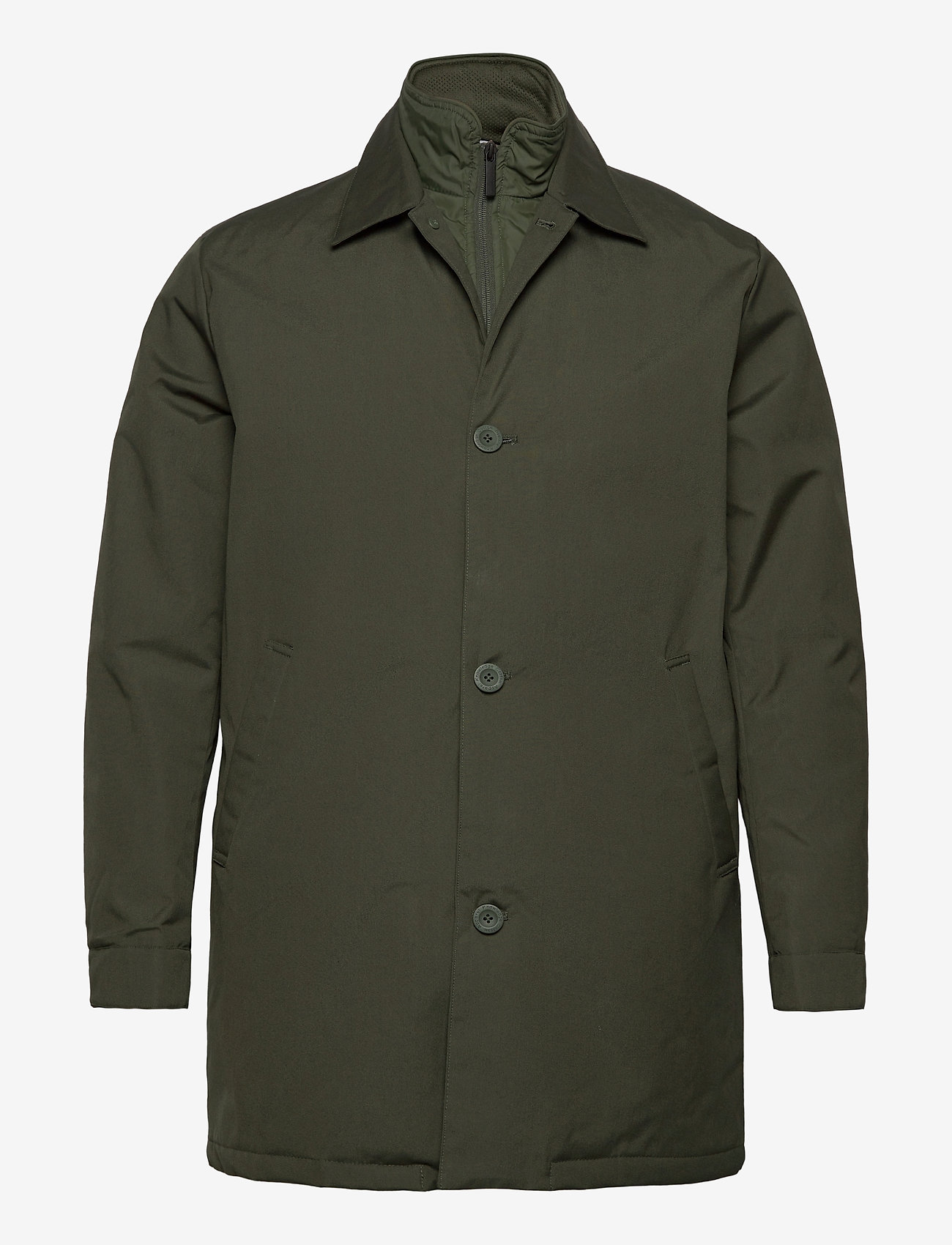 Knowledge Cotton Apparel - ARCTIC CANVAS jacket with buttons - forrest night - 0