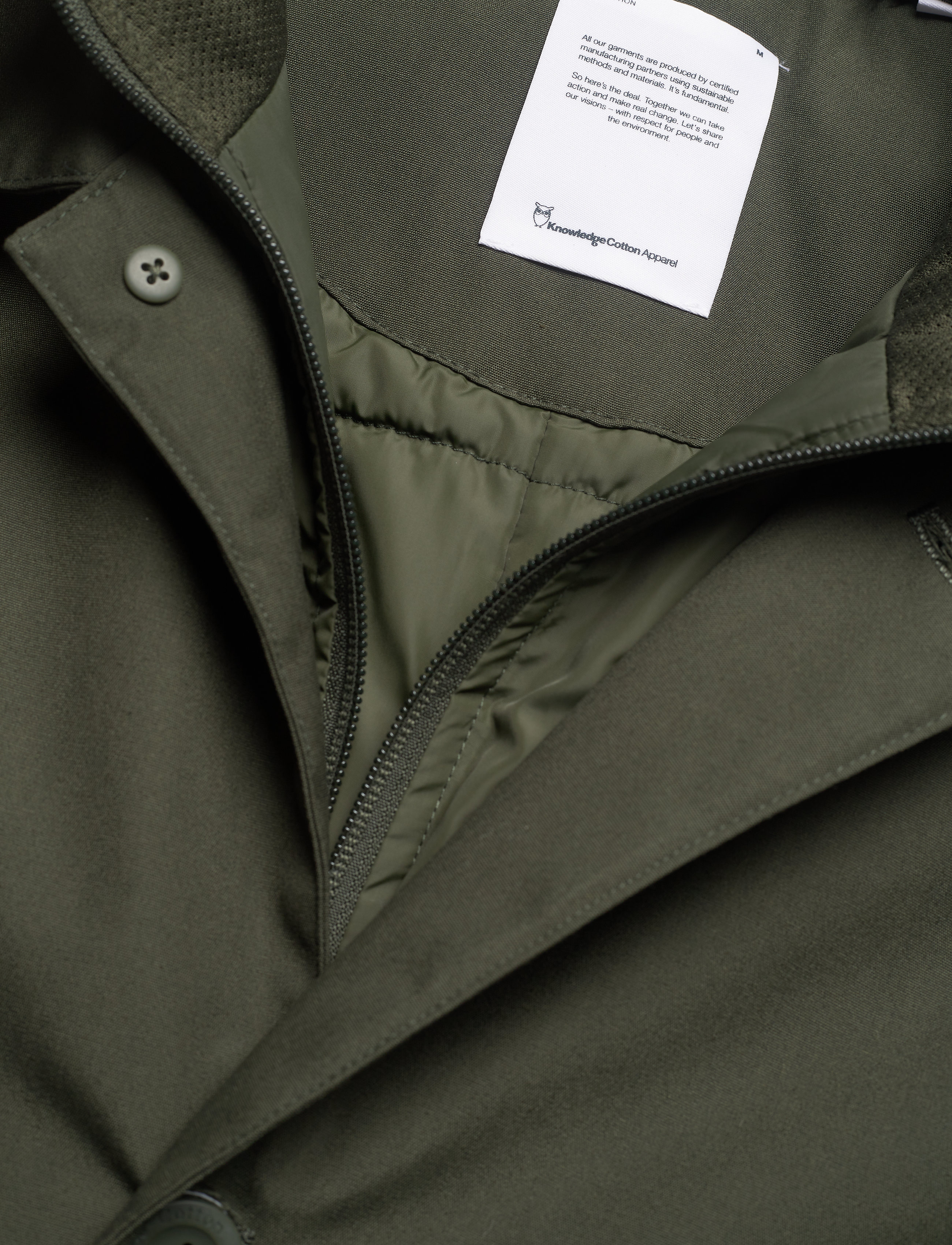 Knowledge Cotton Apparel - ARCTIC CANVAS jacket with buttons - forrest night - 3