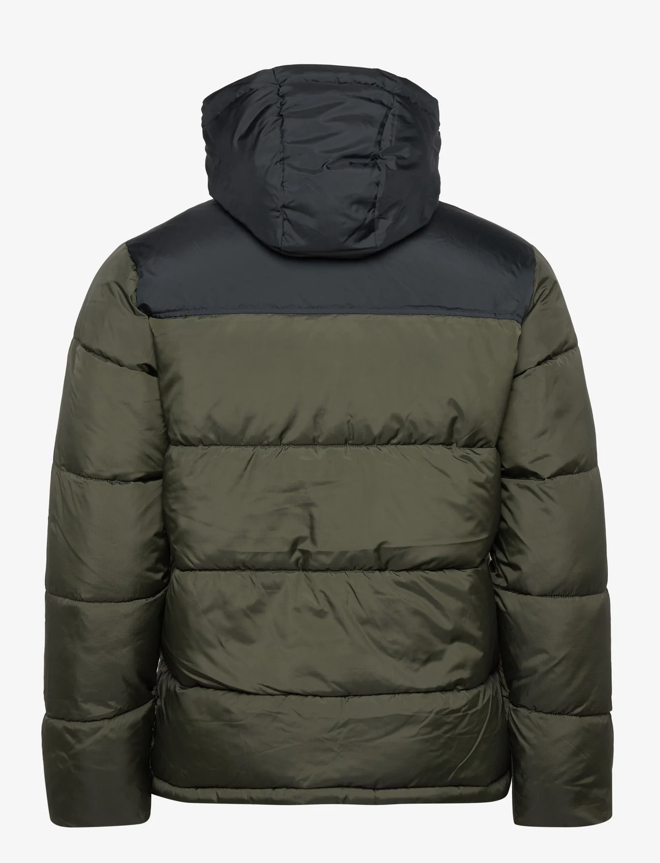 Knowledge Cotton Apparel - REPREVE  puffer color blocked jack - winter jackets - forrest night - 1