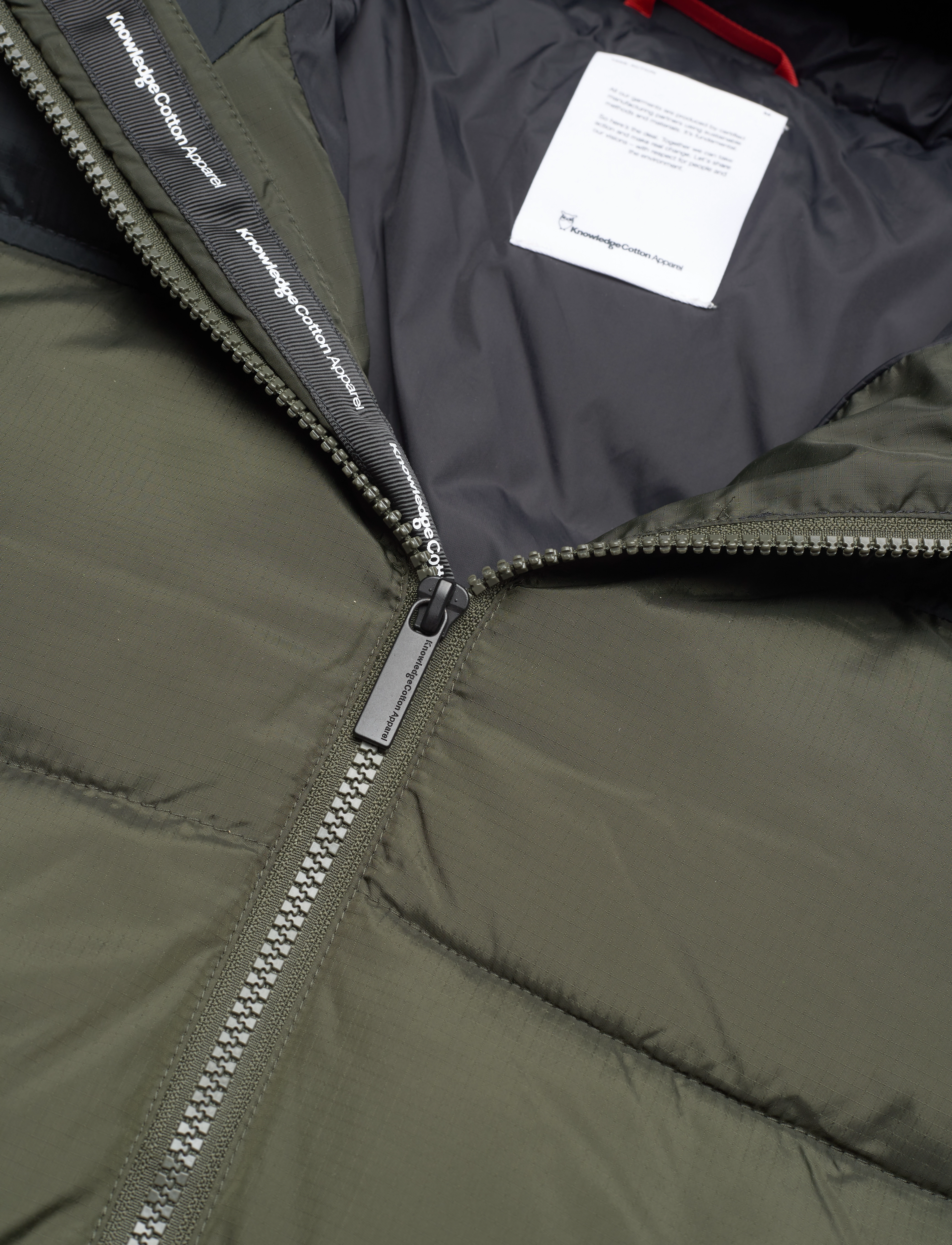 Knowledge Cotton Apparel - REPREVE  puffer color blocked jack - forrest night - 2