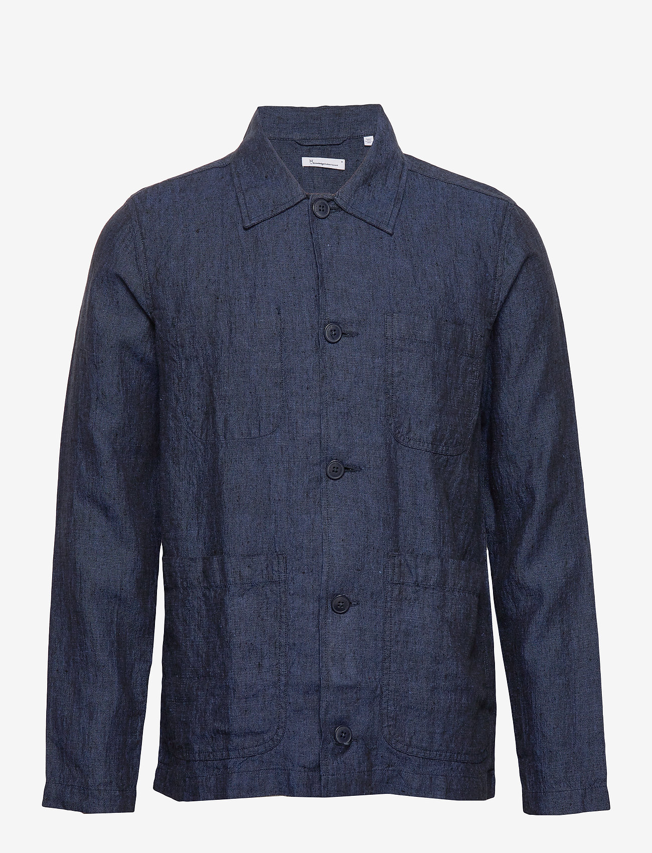 Knowledge Cotton Apparel - PINE linen overshirt - Vegan - total eclipse - 0