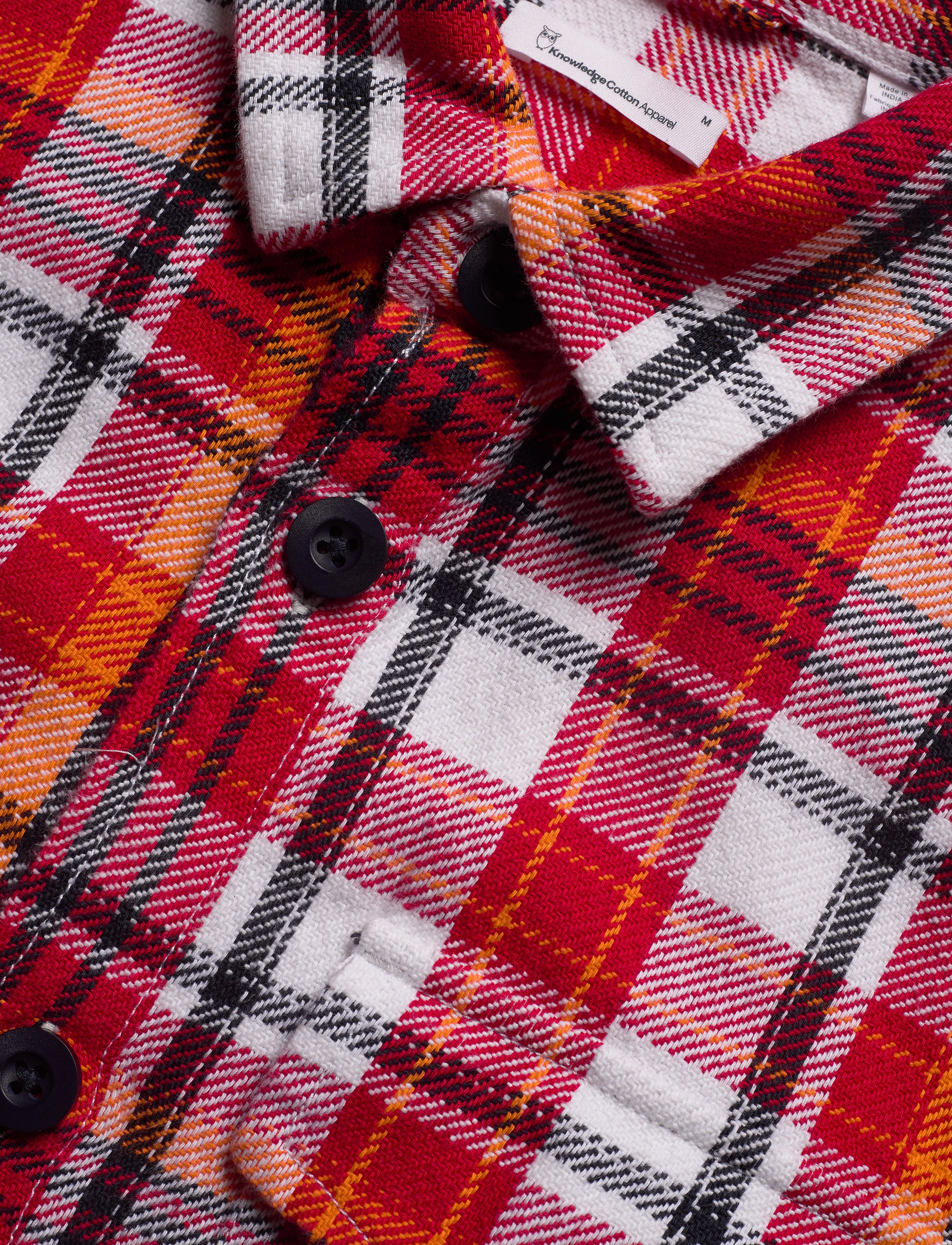 Knowledge Cotton Apparel - PINE LS checked overshirt - GOTS/Ve - scarlet - 3