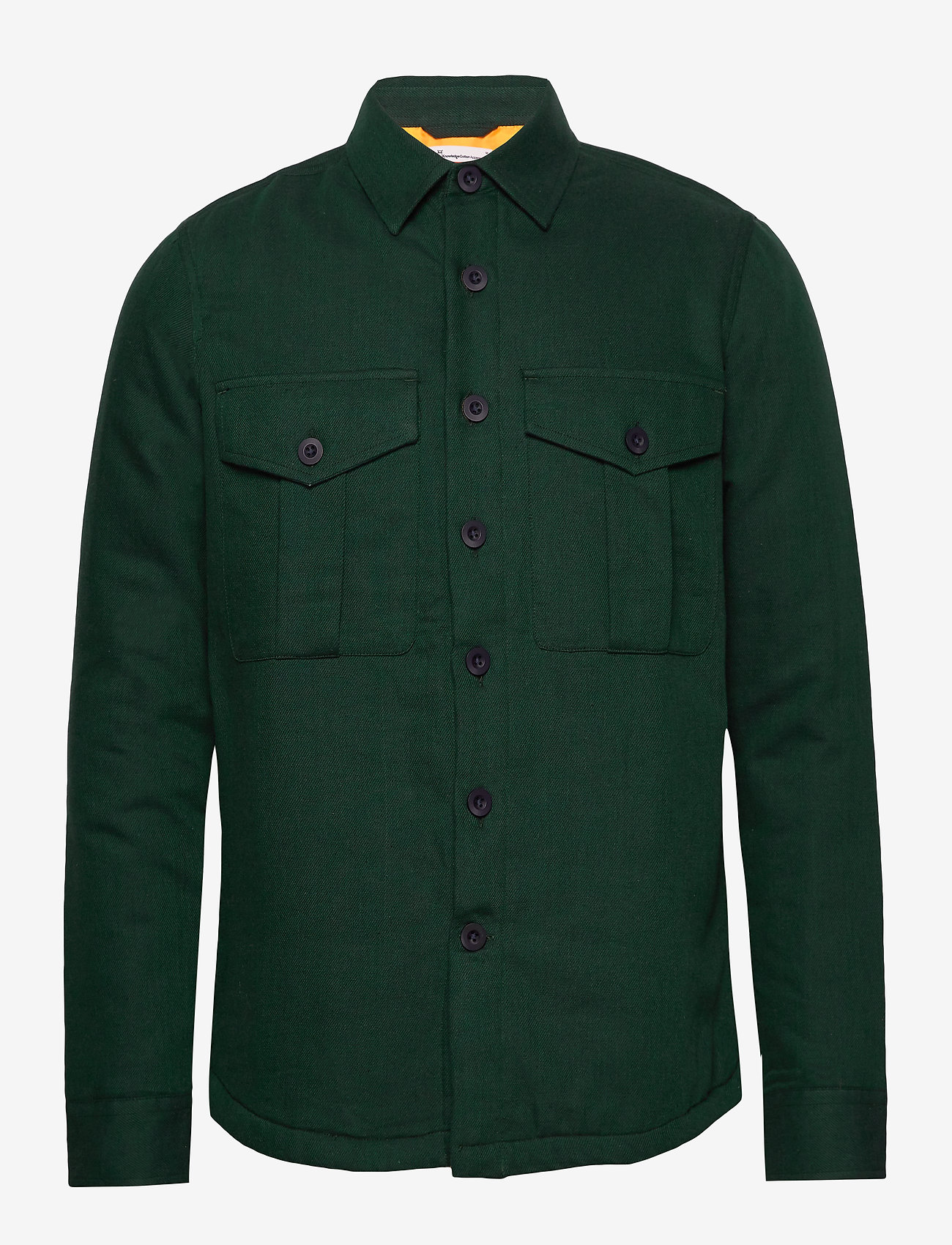 Knowledge Cotton Apparel - PINE LS quilted overshirt - VEGAN - pineneedle - 0