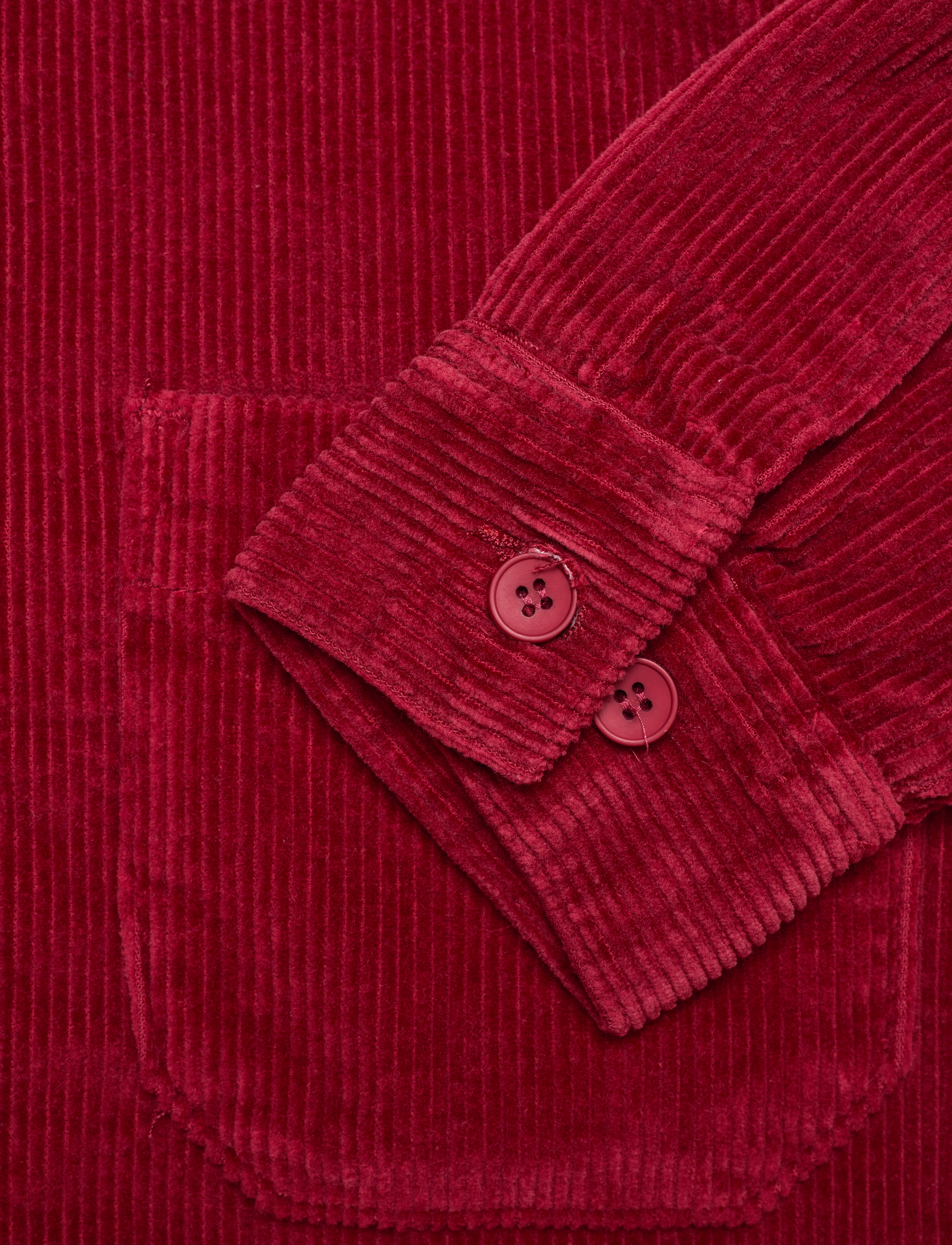 Knowledge Cotton Apparel - Stretched 8-wales corduroy overshir - rhubarb - 4