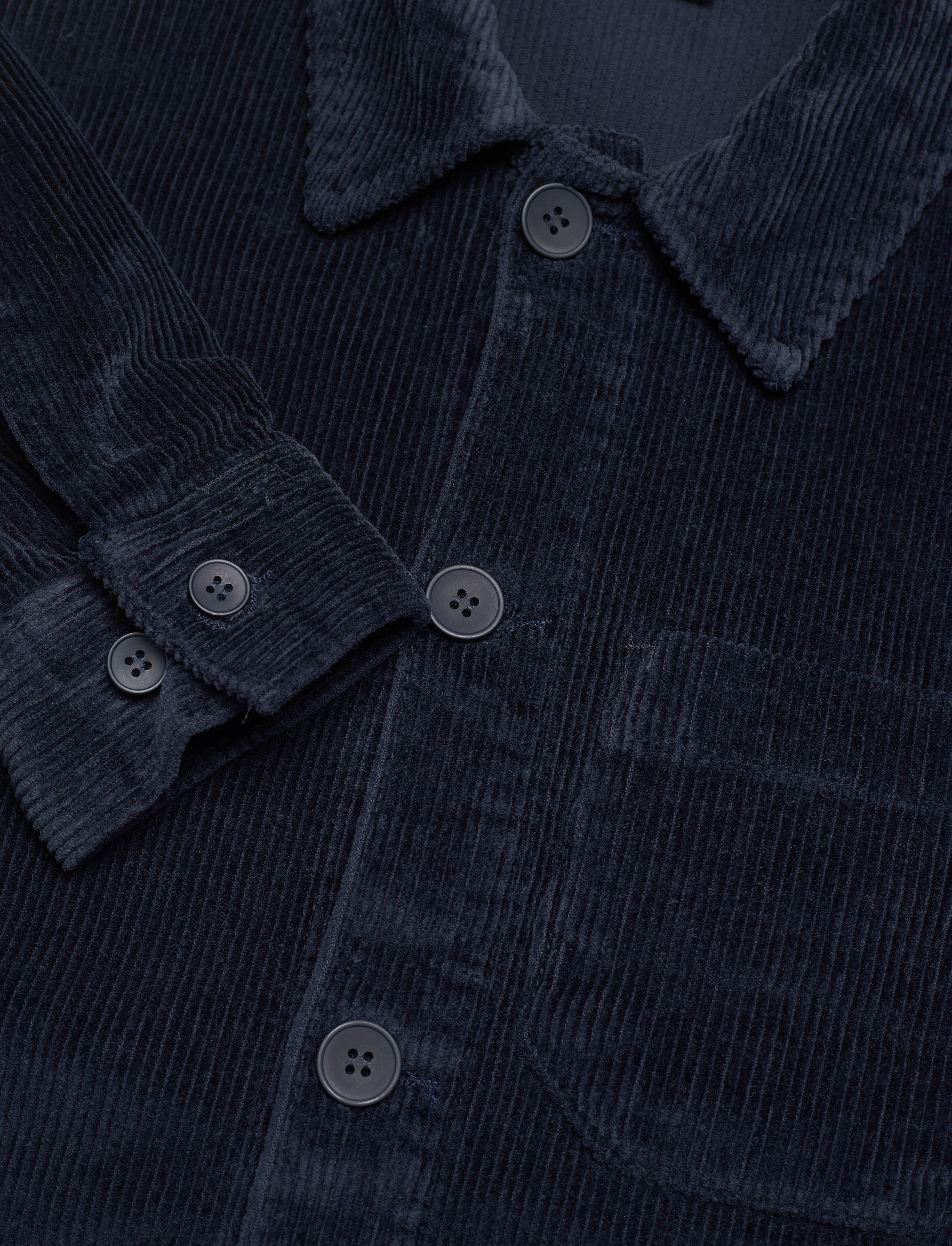 Knowledge Cotton Apparel - Stretched 8-wales corduroy overshir - total eclipse - 4