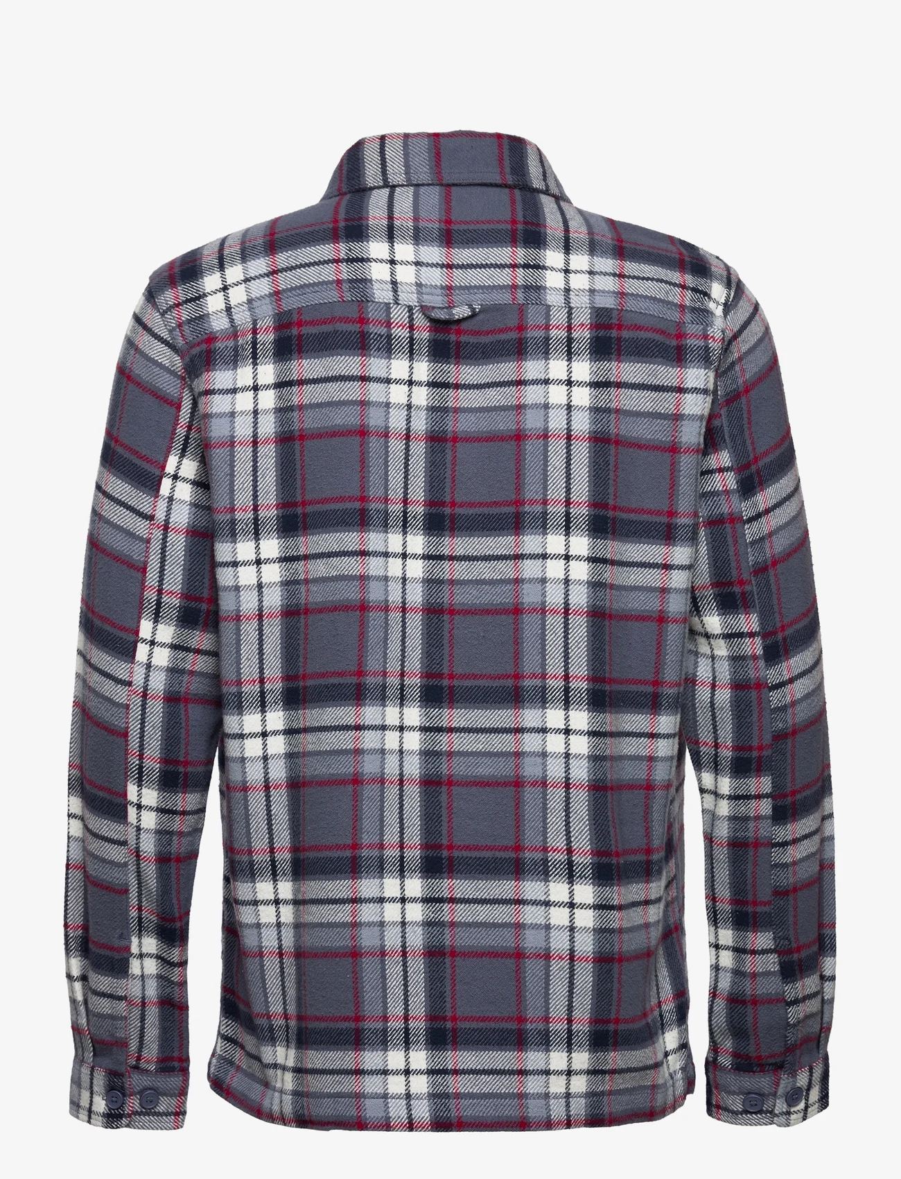Knowledge Cotton Apparel - Big checked heavy flannel overshirt - overshirts - china blue - 1