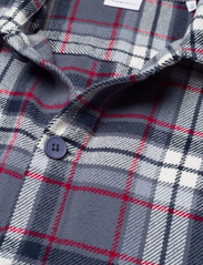 Knowledge Cotton Apparel - Big checked heavy flannel overshirt - män - china blue - 4