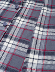 Knowledge Cotton Apparel - Big checked heavy flannel overshirt - vīriešiem - china blue - 5