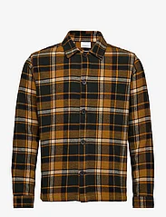 Knowledge Cotton Apparel - Big checked heavy flannel overshirt - vyrams - forrest night - 0