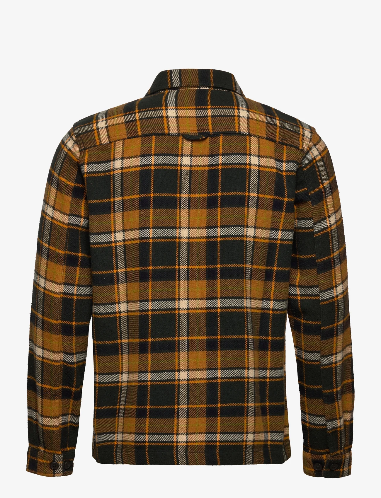 Knowledge Cotton Apparel - Big checked heavy flannel overshirt - mænd - forrest night - 1