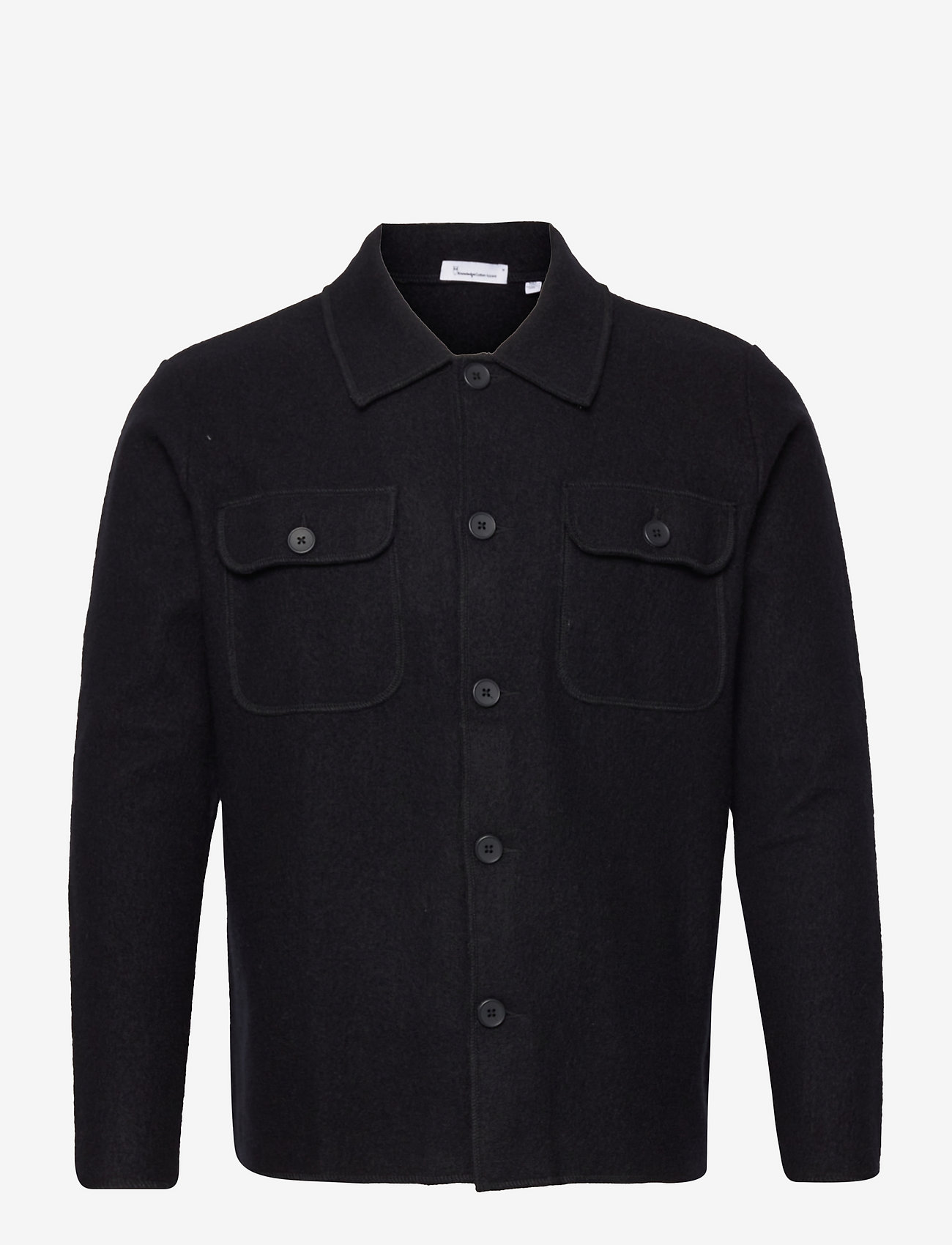 Knowledge Cotton Apparel - PINE boiled wool overshirt - GOTS - total eclipse - 0