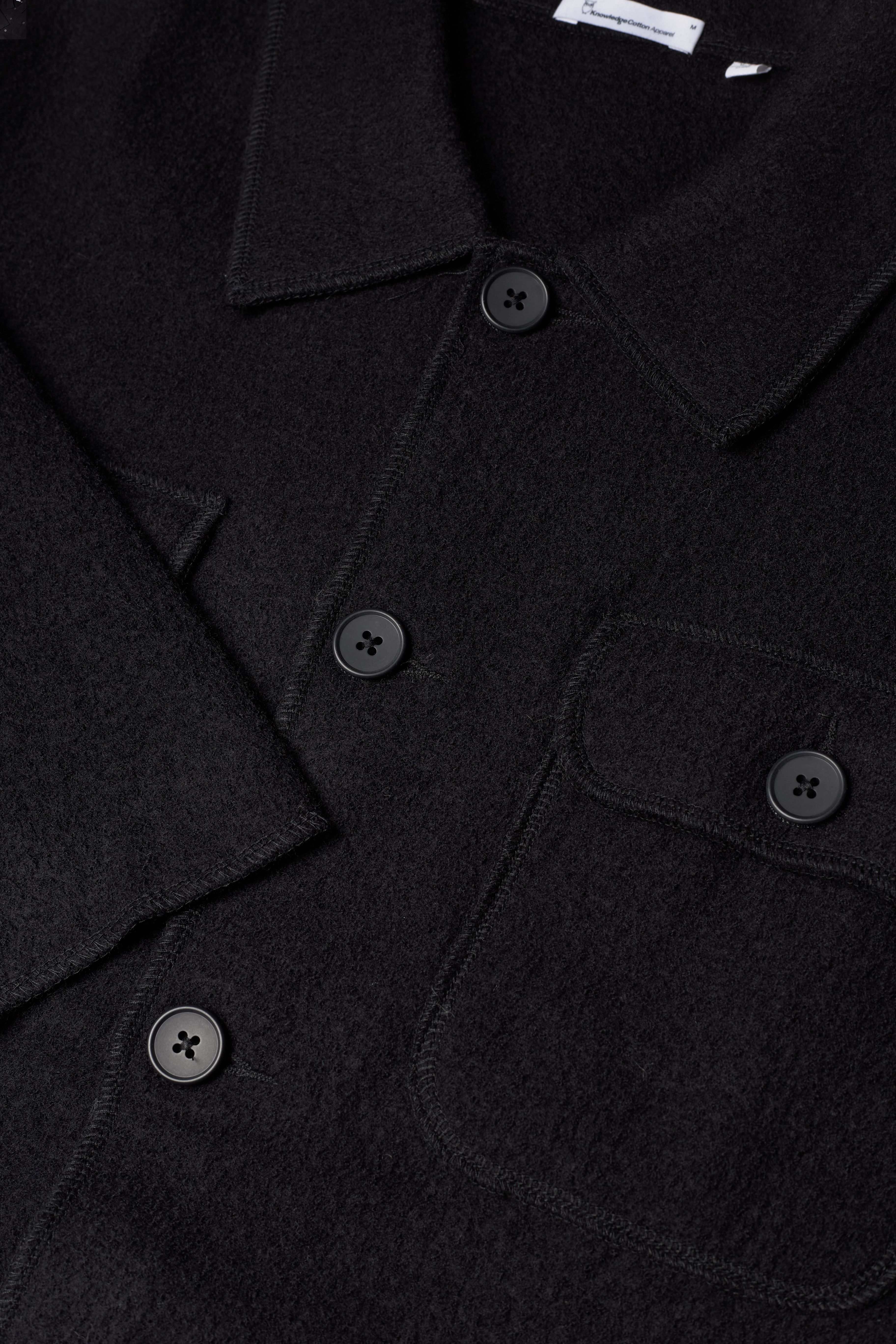 Knowledge Cotton Apparel - PINE boiled wool overshirt - GOTS - total eclipse - 2