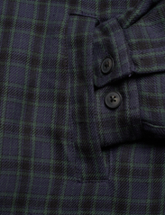 Knowledge Cotton Apparel - Teddy lining checked overshirt - OC - mænd - trekking green - 4