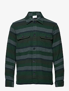 Heavy flannel striped overshirt - G, Knowledge Cotton Apparel