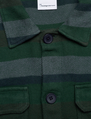 Knowledge Cotton Apparel - Heavy flannel striped overshirt - G - trekking green - 2