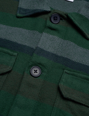Knowledge Cotton Apparel - Heavy flannel striped overshirt - G - trekking green - 3