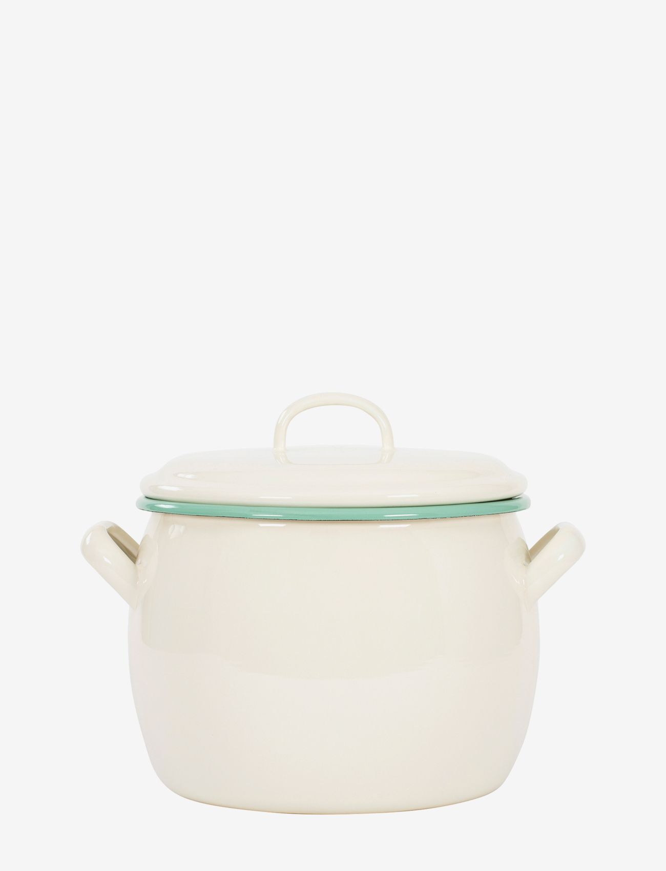 Kockums Jernverk - Bellied Pot with lid, 4L - steelpannen - cream lux - 0