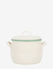 Kockums Jernverk - Bellied Pot with lid, 4L - steelpannen - cream lux - 0
