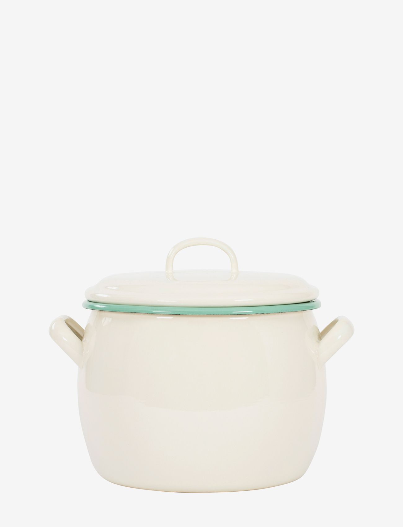 Bellied Pot with lid - CREAM LUX