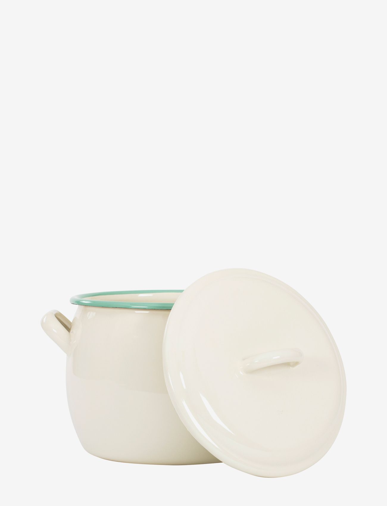 Kockums Jernverk - Bellied Pot with lid, 4L - kasseroller - cream lux - 1