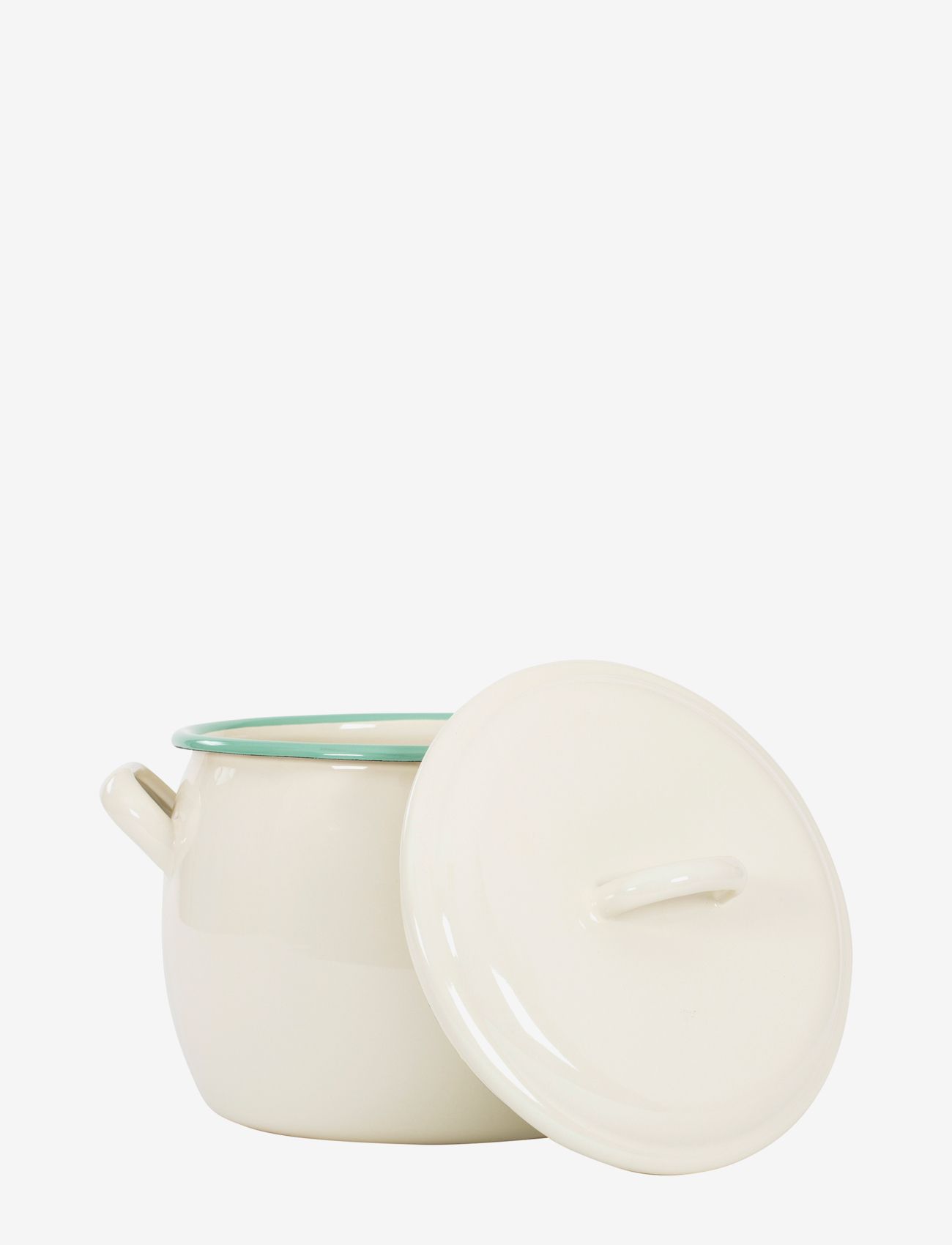 Kockums Jernverk - Bellied Pot with lid - pajad - cream lux - 1