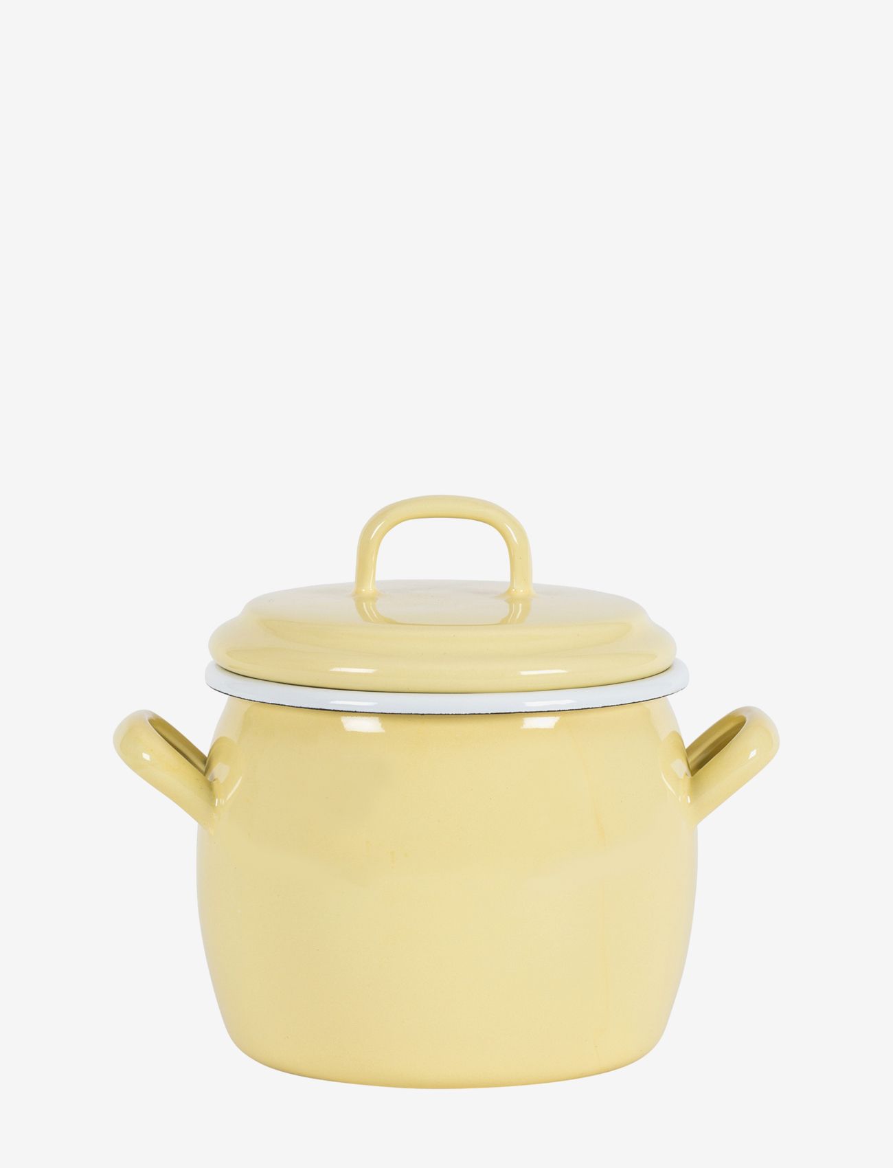 Kockums Jernverk - Bellied Pot with lid 0,7 l - najniższe ceny - yellow citrine - 0
