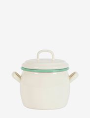 Kockums Jernverk - Bellied Pot with lid 0,7 l - laveste priser - cream lux - 0