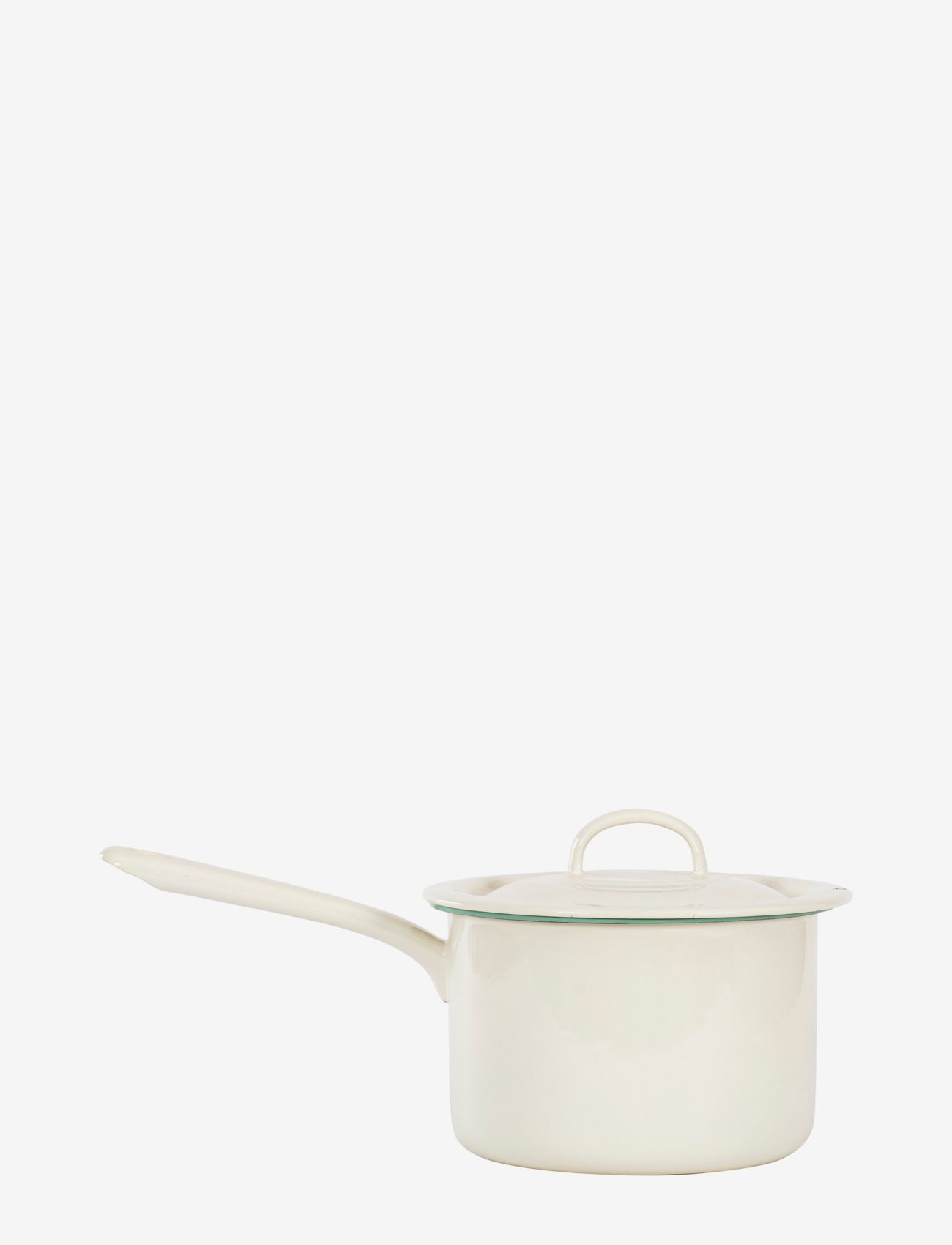 Kockums Jernverk - Pot with long handle and lid, 2,3L - steelpannen - cream lux - 0