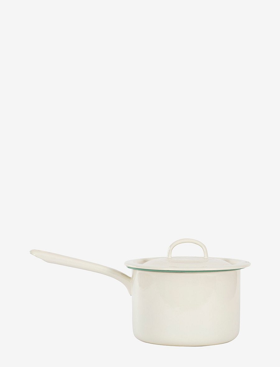 Kockums Jernverk - Pot with long handle and lid, 2,3L - kastrulid - cream lux - 1