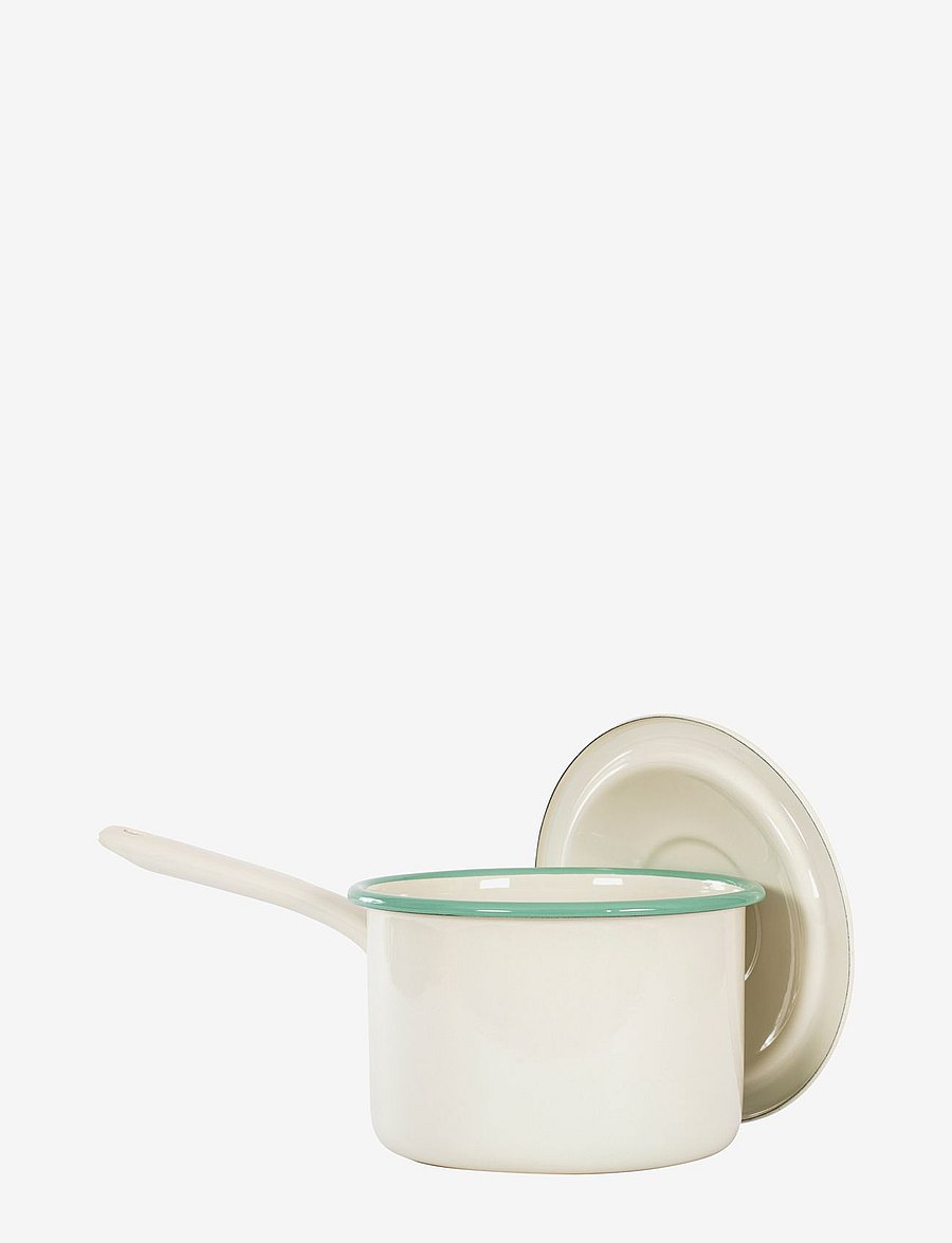 Kockums Jernverk - Pot with long handle and lid, 2,3L - kastrulid - cream lux - 2