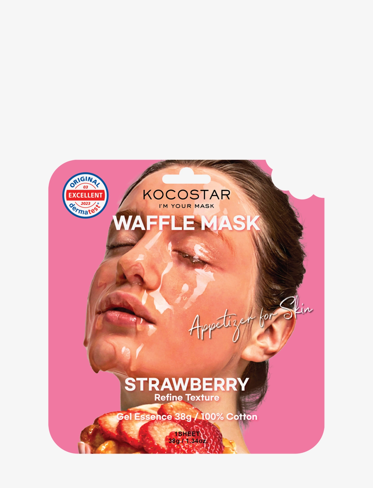 KOCOSTAR Kocostar Waffle Mask Strawberry, 40 g, Nude, Masker > Sheetmask, Dame