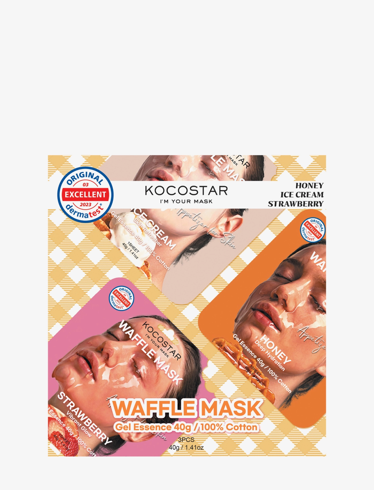 KOCOSTAR Kocostar Waffle Mask Kit, One Size, Nude, Masker > Sheetmask, Dame