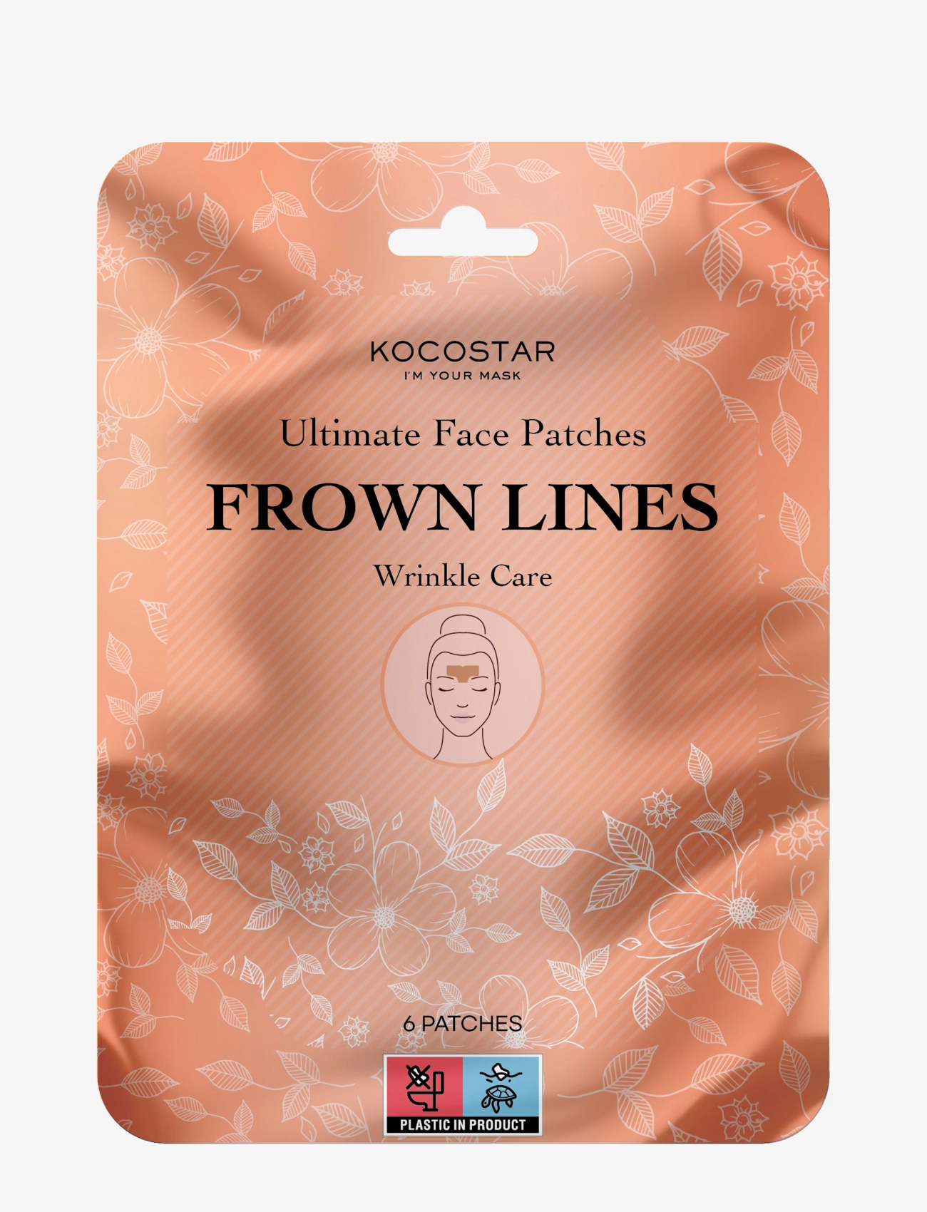 KOCOSTAR Ultimate Face Patches Frown Lines 6 Pcs, Øjenpatch, Nude, Str: 6 PCS