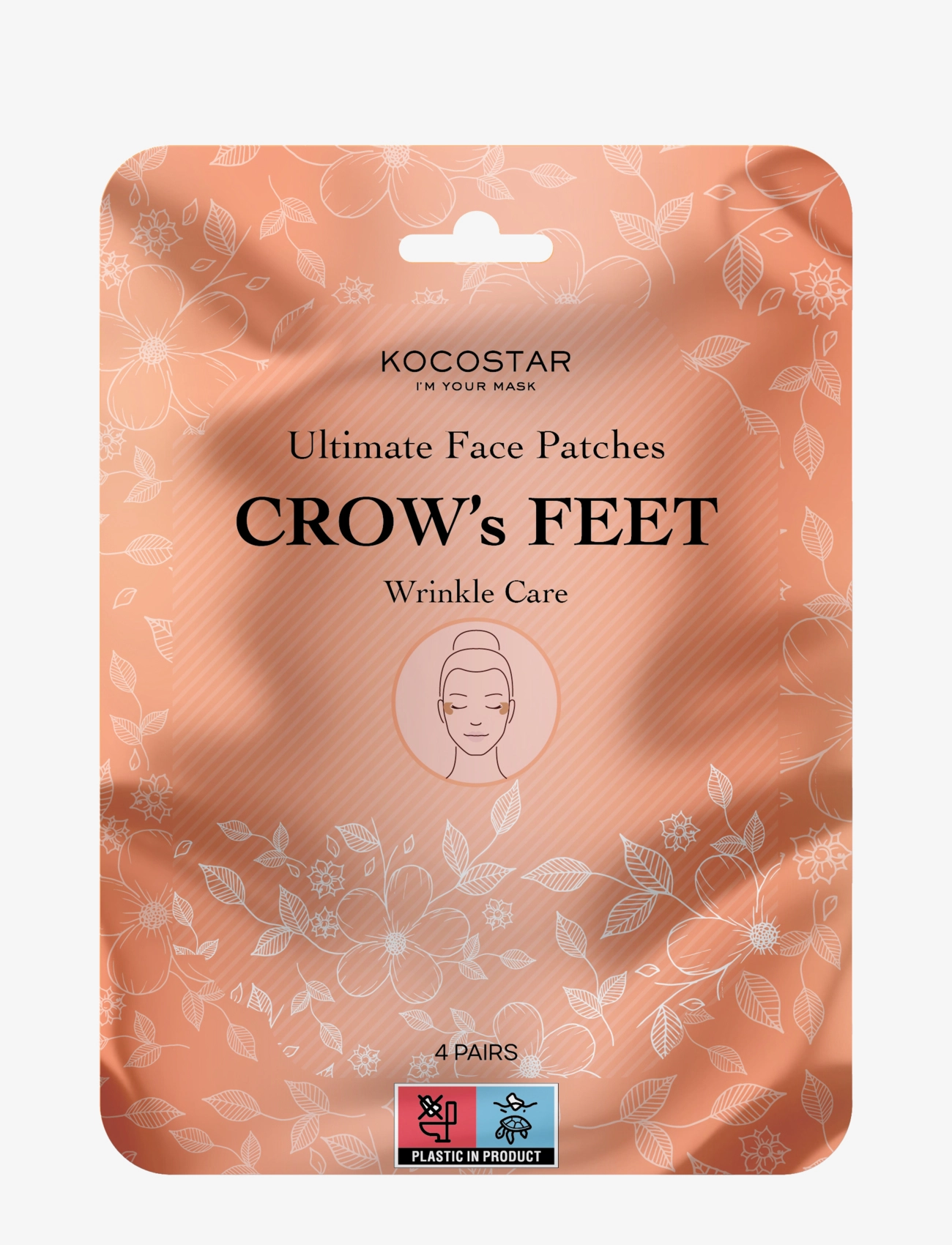 KOCOSTAR Ultimate Face Patches Crow's Feet 4 Pairs, Øjenpatch, Nude, Str: 4 PAIRS