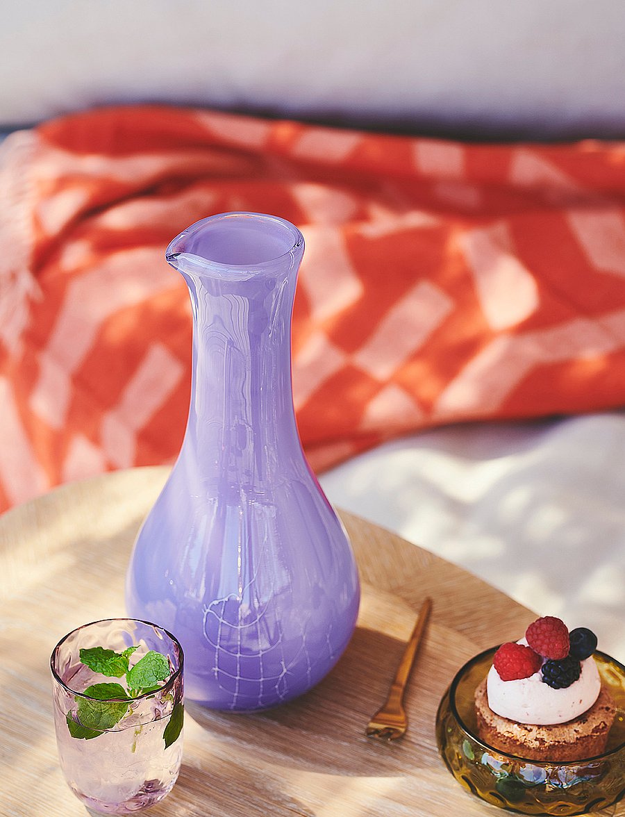 Kodanska - FLOW CARAFE - veekannud - blue w. print - 1