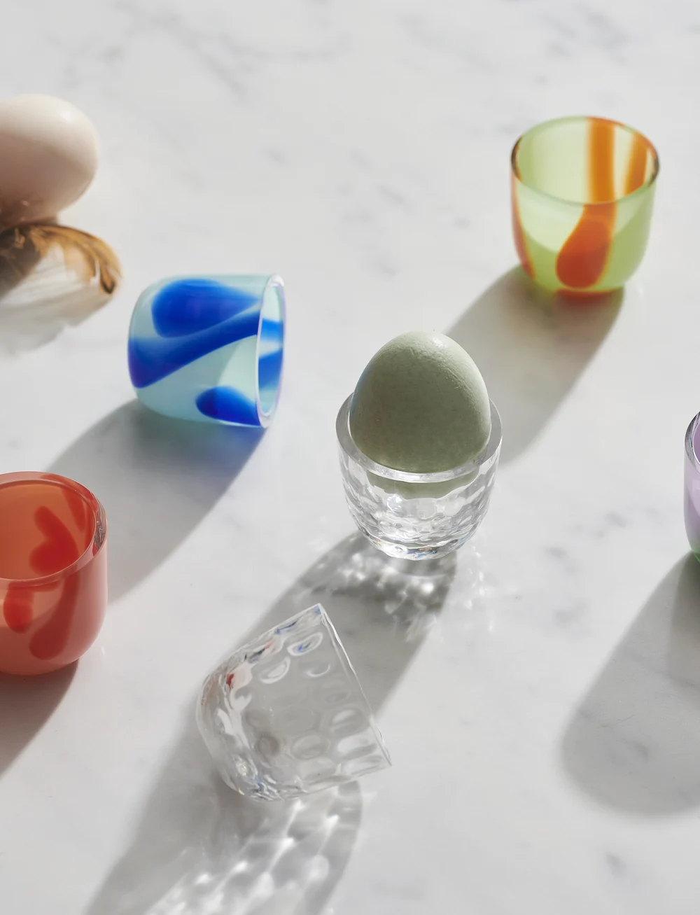 Kodanska - Flow Egg Cupp - eggjabikarar - purple w. green stripes - 1