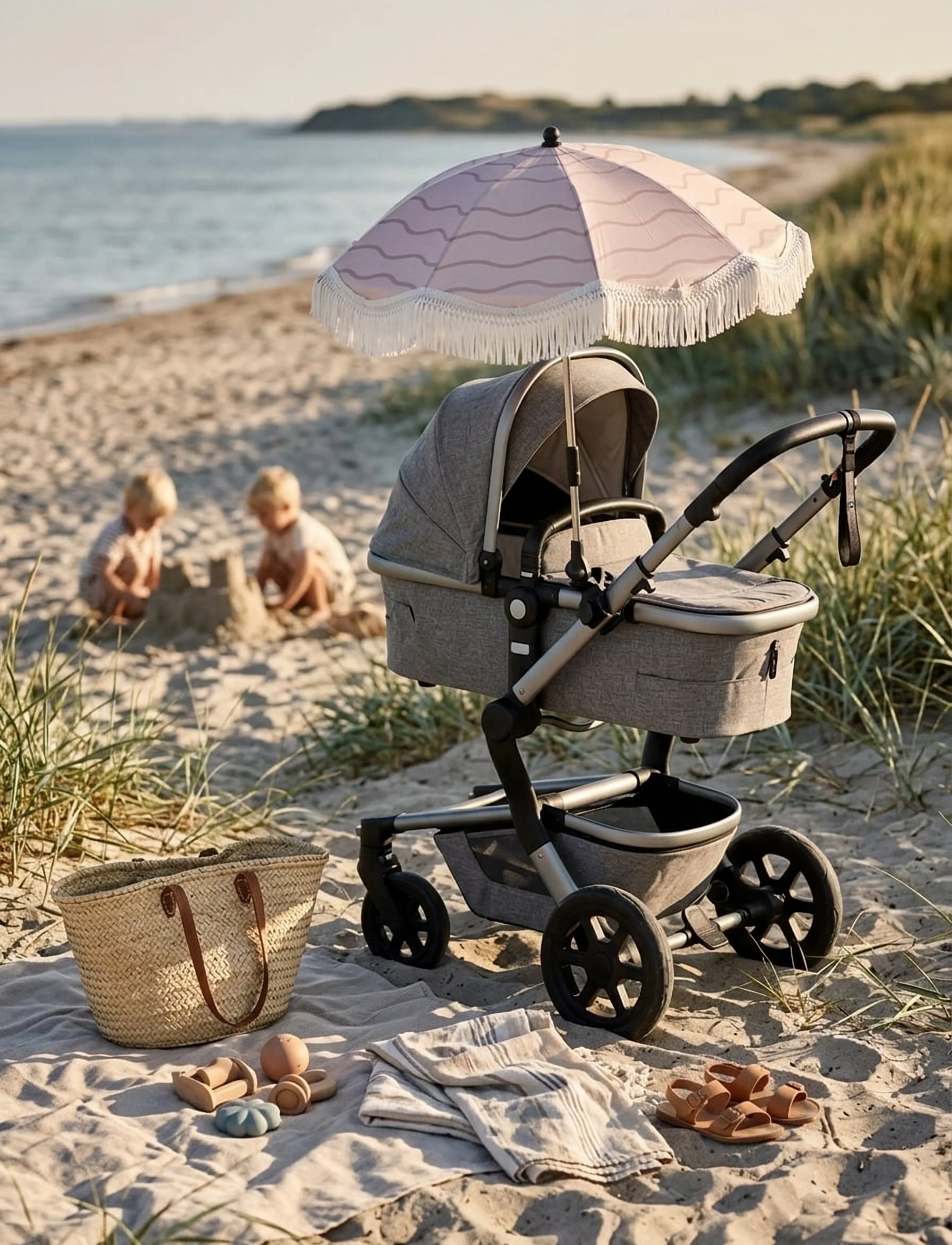 KongWalther - Stroller Umbrella Red - creme - 4