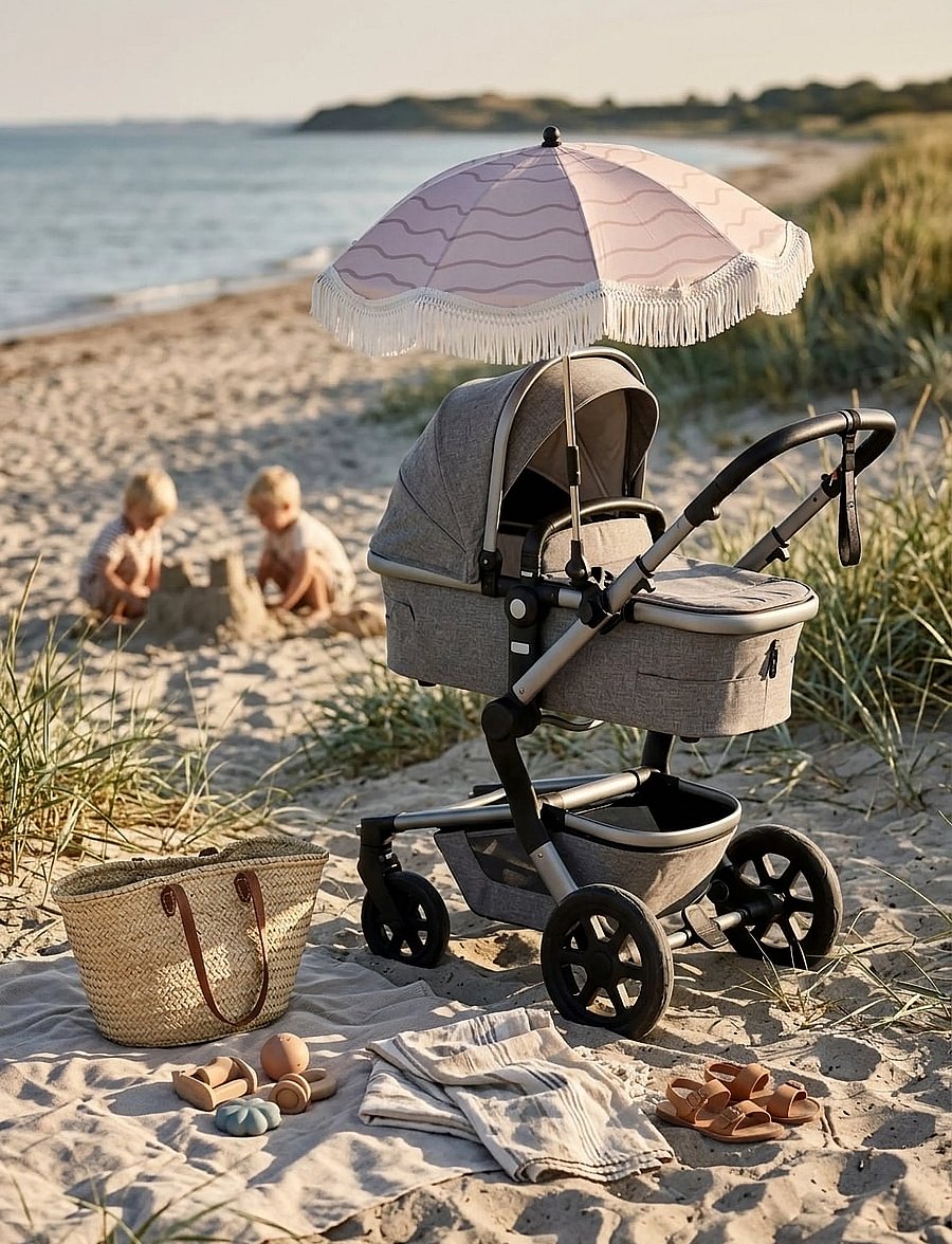 KongWalther - Stroller Umbrella Red - creme - 4