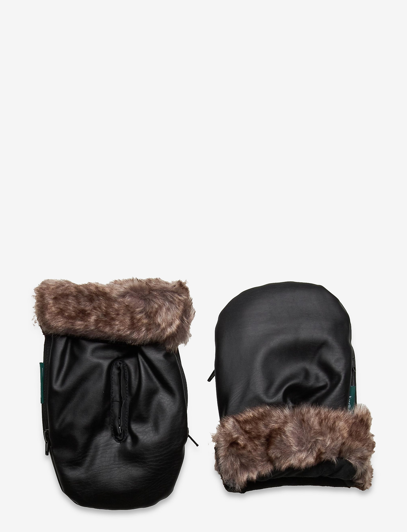 KongWalther - Østerbro handsker - stroller accessories - black fur - 1