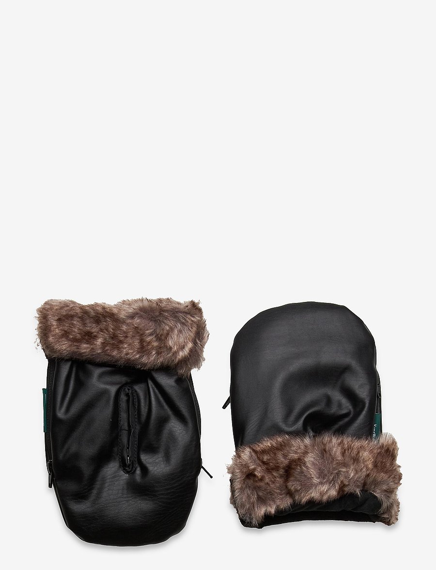 KongWalther - KONG.WALTHER Black Fur Stroller Gloves - kinder - black fur - 0