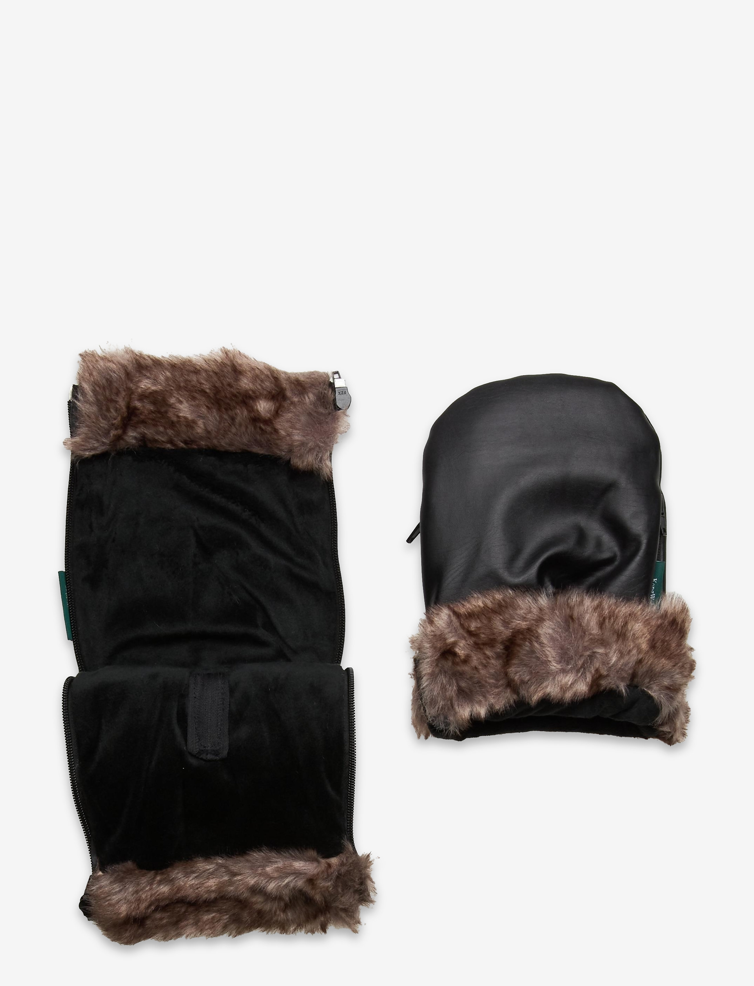 KongWalther - KONG.WALTHER Black Fur Stroller Gloves - kinder - black fur - 1