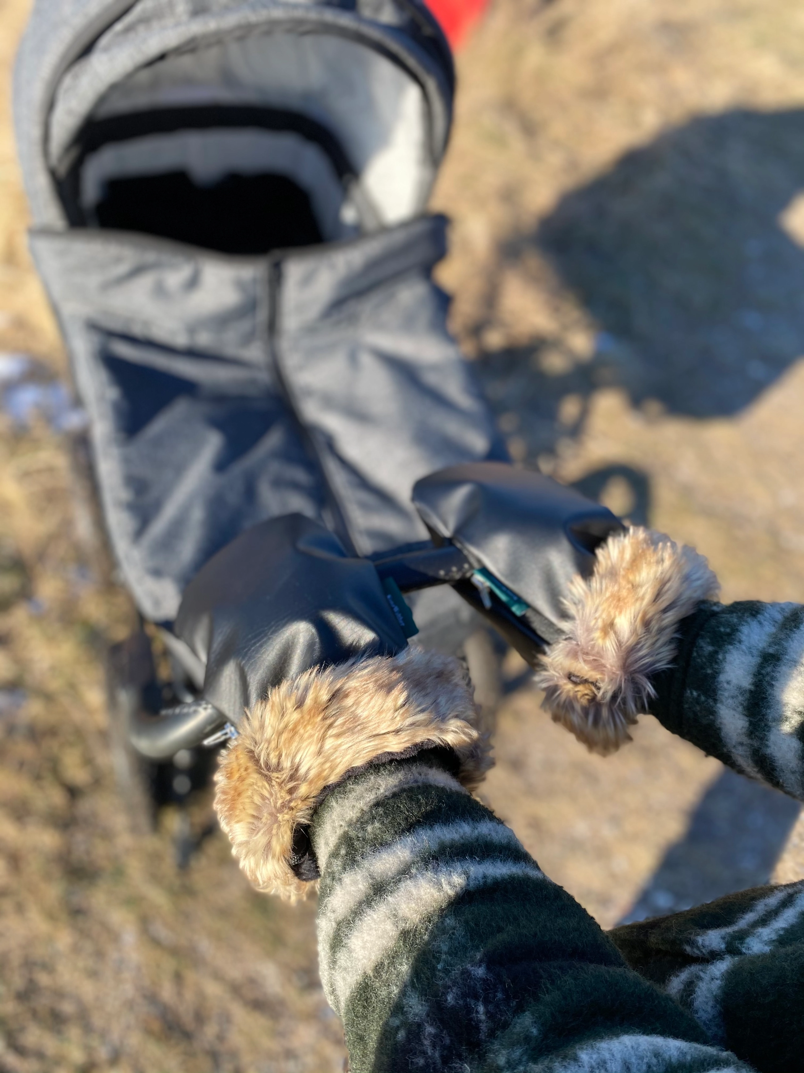 KongWalther Kong.walther Black Fur Stroller Gloves, Børn, Pels Klapvognshandsker, Sort, Str: ONE SIZE