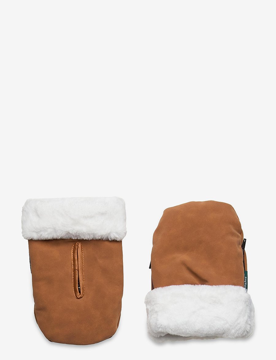 KongWalther - KONG.WALTHER Brown Faux Suede Stroller Gloves - kinder - brown - 0